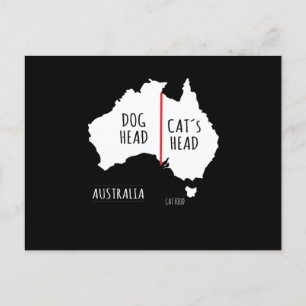Australia Dog Head Cat's Head Postcard