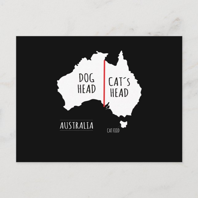 Australia Dog Head Cat's Head Postcard (Front)