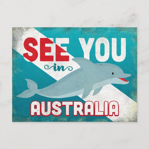 Australia Dolphin _ Retro Vintage Travel Postcard