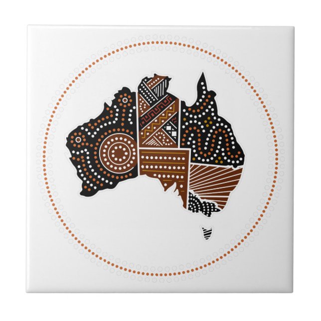Australia dotted map ceramic tile (Front)