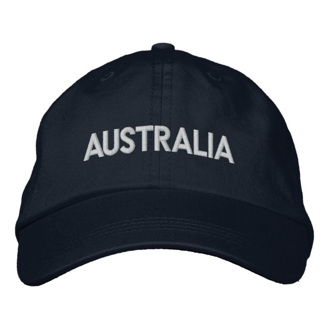 AUSTRALIA Downunder Patriotic Design Embroidered Baseball Hat (Front)
