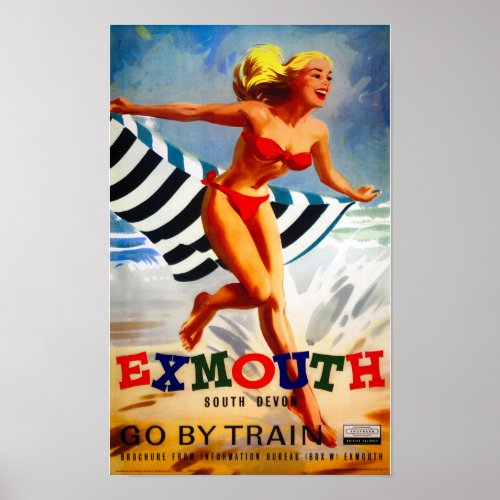 Australia Exmouth South Devon Vintage Poster