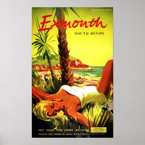 Australia Exmouth South Devon Vintage Poster