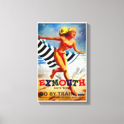 Australia Exmouth South Devon Vintage Poster Canvas Print