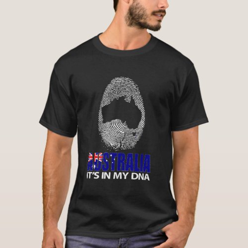 Australia Fingerprint ItS In My Dna Aussie Flag M T_Shirt