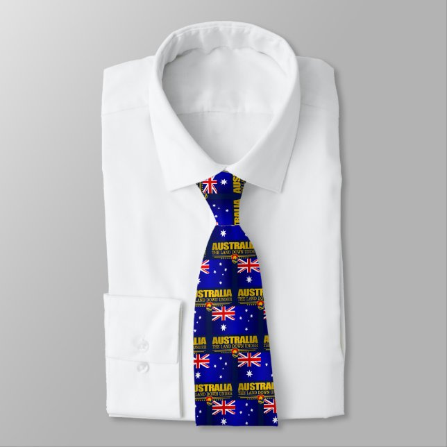 Australia Flag 3 Neck Tie (Tied)