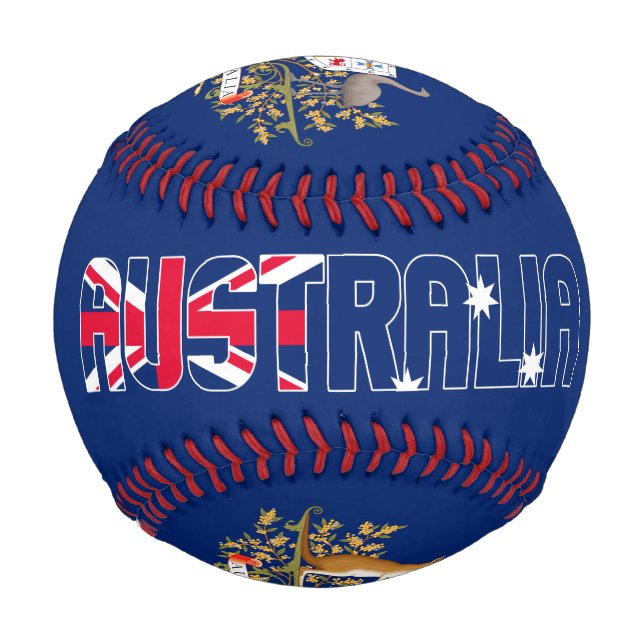Australia Flag and Coat of Arms Patriotic Baseball (Front)