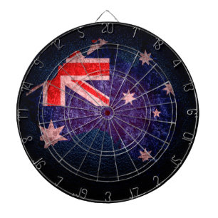 Australia Flag and Map #2 Dartboard With Darts