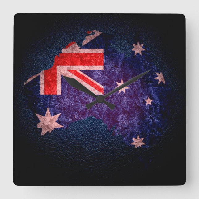 Australia Flag and Map #2 Square Wall Clock (Front)