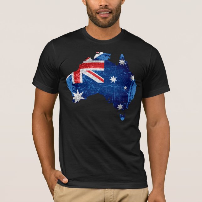 Australia Flag and Map #2 T-Shirt (Front)