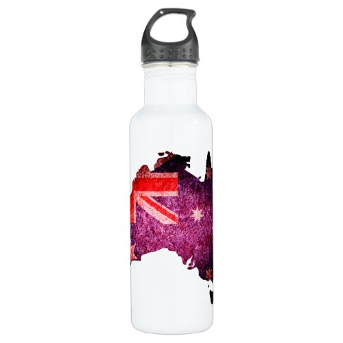 Australia Flag and Map 3 Water Bottle