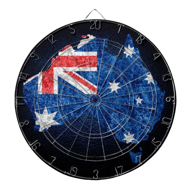 Australia Flag and Map Dartboard (Front)