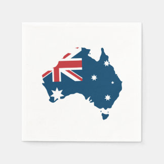 Australia Flag and Map Paper Napkins