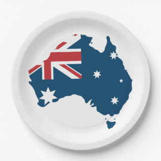 Australia Flag and Map Paper Plates