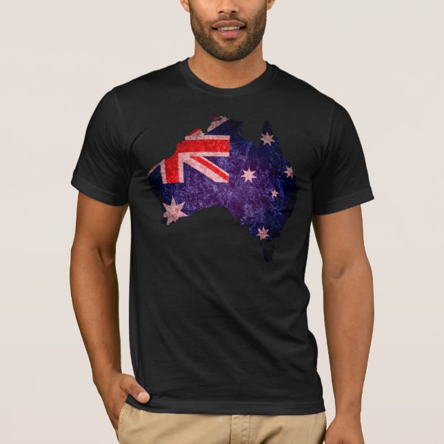 Australia Flag and Maps T-Shirt (Front)