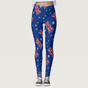 Australia Flag Art Decorative Doodle Leggings