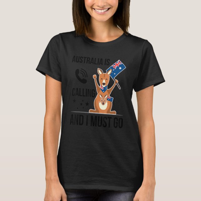 Australia Flag Australian Australia Travel Kangaro T-Shirt (Front)