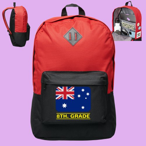 Australia Flag Back To School 8TH Grade Port Authority Backpack