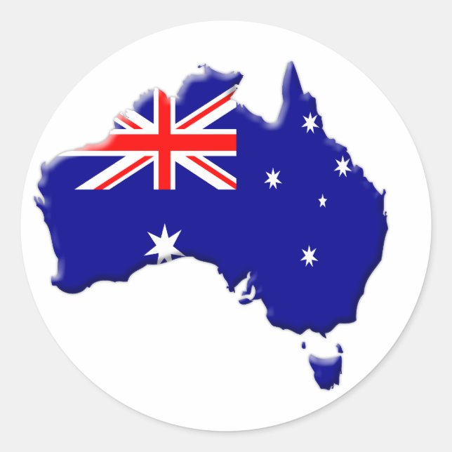 Australia-flag-country-bevelled-edge Classic Round Sticker (Front)