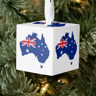 Australia flag cube ornament
