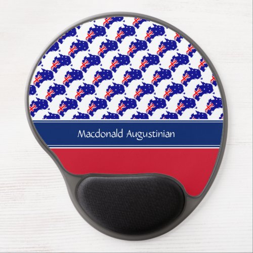 AUSTRALIA FLAG Custom Add Your Name  Patriotic Gel Mouse Pad