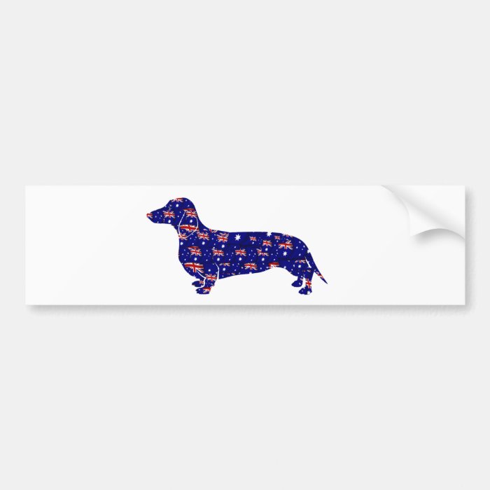 Australia Flag Dachshund Design bumper stickers by DogArtDesign