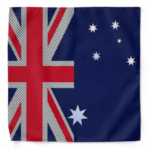 Australia Flag Design in Carbon Fiber Chrome Decor Bandana