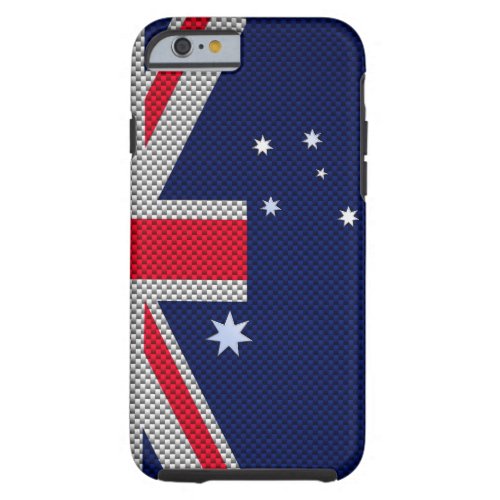Australia Flag Design in Carbon Fiber Chrome Decor Tough iPhone 6 Case