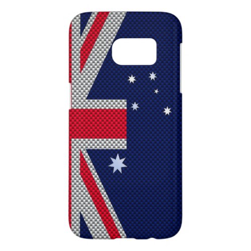 Australia Flag Design in Carbon Fiber Chrome Decor Samsung Galaxy S7 Case