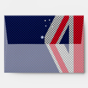Australia Flag Design in Carbon Fiber Chrome Decor Envelope