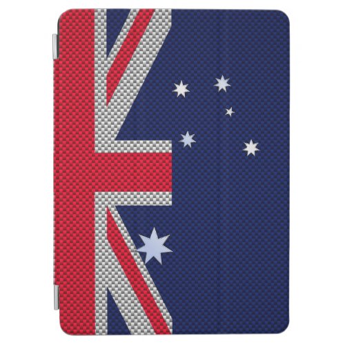 Australia Flag Design in Carbon Fiber Chrome Decor iPad Air Cover