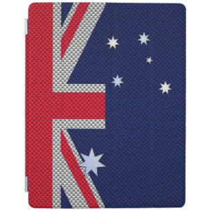 Australia Flag Design in Carbon Fiber Chrome Decor iPad Smart Cover