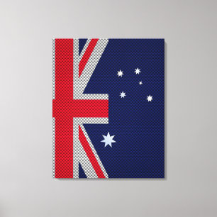 Australia Flag Design in Carbon Fiber Chrome Style Canvas Print