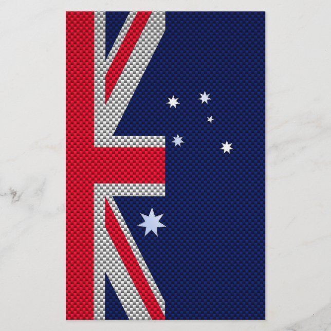 Australia Flag Design in Carbon Fiber Chrome Style Flyer (Front)
