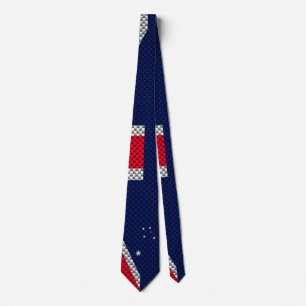 Australia Flag Design in Carbon Fiber Chrome Style Tie