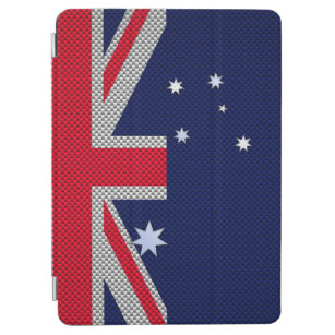 Australia Flag Design in Carbon Fibre Chrome Decor iPad Air Cover