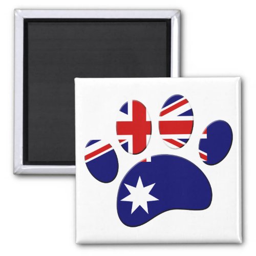 Australia Flag Dog Paw Print Magnet