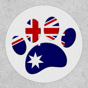 Australia Flag Dog Paw Print Patch