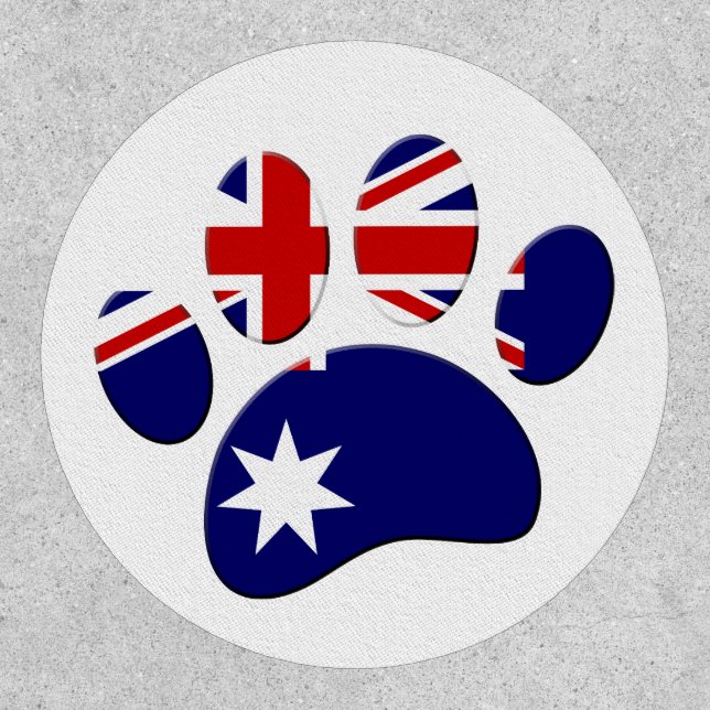 Australia Flag Dog Paw Print Patch (Front)