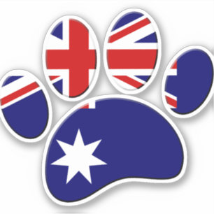Australia Flag Dog Paw Print Sticker
