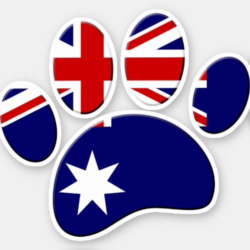 Australia Flag Dog Paw Print Sticker