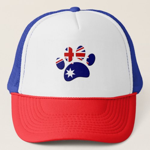 Australia Flag Dog Paw Print Trucker Hat