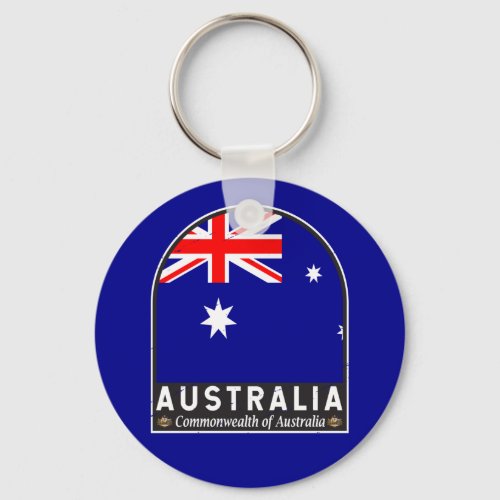 Australia Flag Emblem Distressed Vintage  Keychain