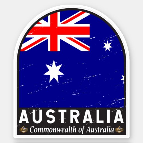 Australia Flag Emblem Distressed Vintage Sticker