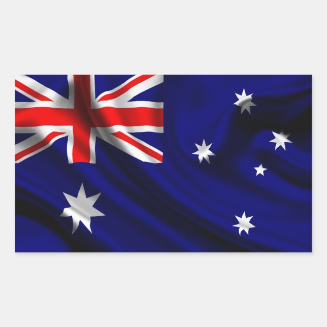 Australia Flag Fabric Rectangular Sticker (Front)
