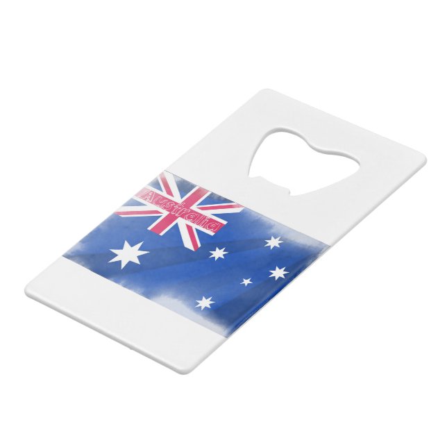 Australia Flag Fadeout Credit Card Bottle Opener (Front Angled)