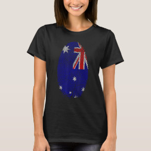 Australia Flag Fingerprint It Is In My Dna  Austra T-Shirt