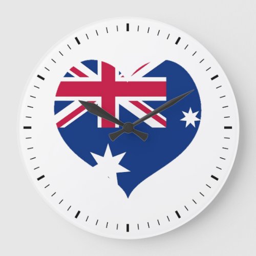 Australia Flag Heart Cutout Wall Clock