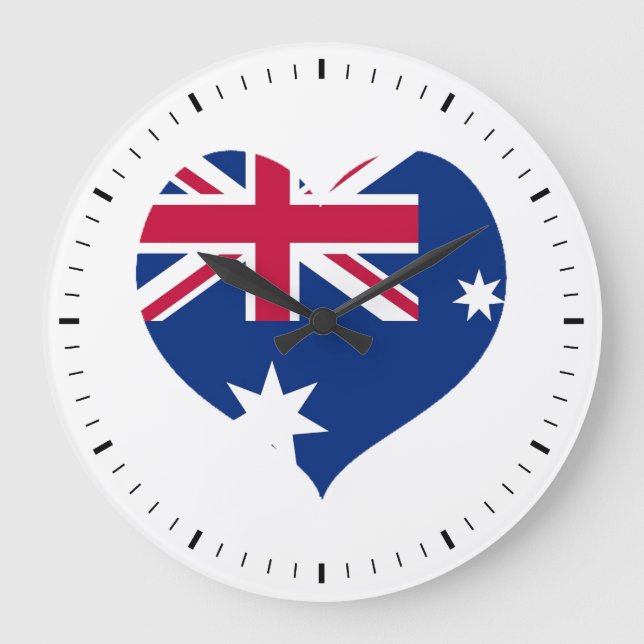 Australia Flag Heart Cutout Wall Clock (Front)