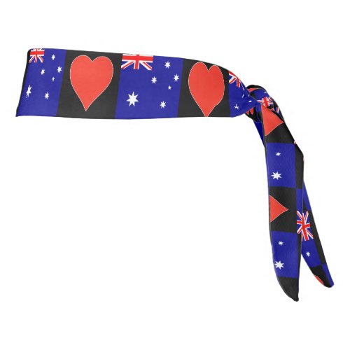 Australia Flag Heart Love Pattern Australian Pride Tie Headband